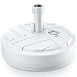 Prosperplast Parasolvoet - Rond - Rotan - Wit - 10 L - 39 Cm