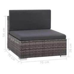 VidaXL 6-delige Loungeset Met Kussens Poly Rattan Grijs -Aerocover Verkoop 2026 1000002904 0102