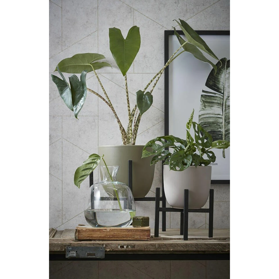 Mica Decorations Bloempot - Groen - Mat - Keramiek - 22 X 20 Cm 2 Mica Decorations Bloempot - Groen - Mat - Keramiek - 22 X 20 Cm - Afbeelding 2