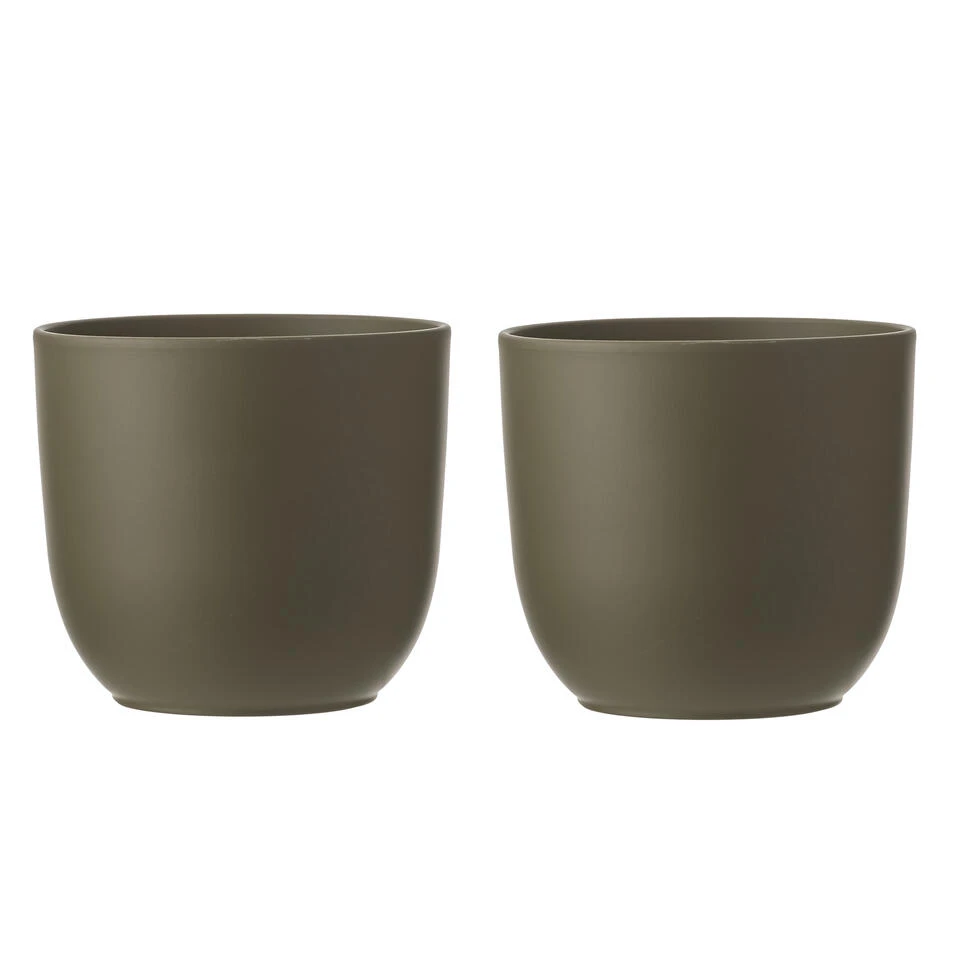 Mica Decorations Bloempot - Groen - Mat - Keramiek - 22 X 20 Cm 4 Mica Decorations Bloempot - Groen - Mat - Keramiek - 22 X 20 Cm - Afbeelding 4