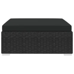 VidaXL Voetensteun 1 St Met Kussen Poly Rattan Zwart -Aerocover Verkoop 2024 1000005889 0102