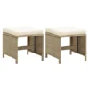 VidaXL Tuinkrukken 2 St Met Kussens Poly Rattan Beige