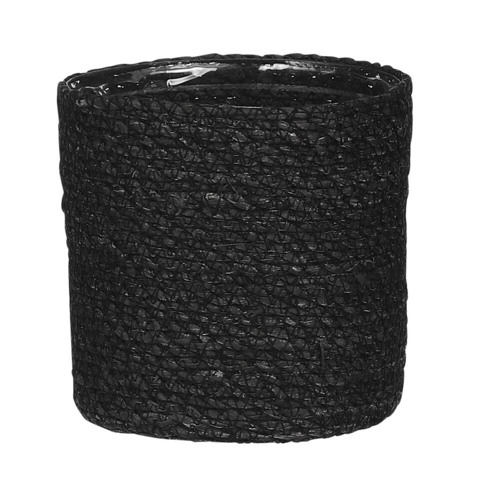 Mica Decorations Bloempot - Rotan - Zwart - Jute - 14 X 14 Cm 1 Mica Decorations Bloempot - Rotan - Zwart - Jute - 14 X 14 Cm
