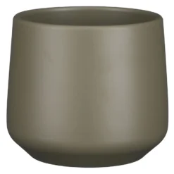 Mica Decorations Bloempot - Donkergroen - Mat - Keramiek - 15 X 14 Cm