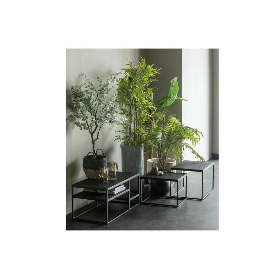 WOOOD Bijzettafels Buiten Febe - Metaal - Zwart - Set Van 2 2 WOOOD Bijzettafels Buiten Febe - Metaal - Zwart - Set Van 2 - Afbeelding 2