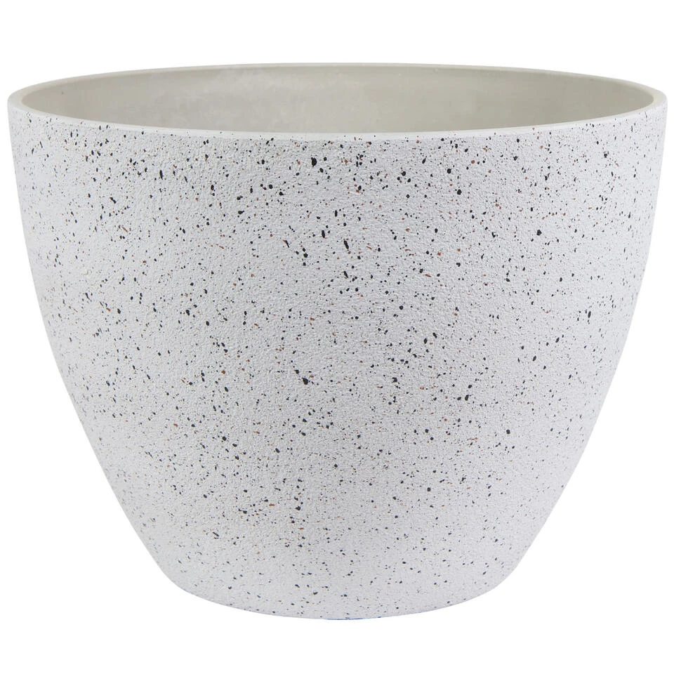 Ter Steege Plantenpot - Wit - Kunststof En Steenpoeder - 22 X 17 Cm 1 Ter Steege Plantenpot - Wit - Kunststof En Steenpoeder - 22 X 17 Cm