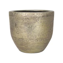 Floran Plantenpot - Keramiek - Industrieel Goud - 21 X 23 Cm