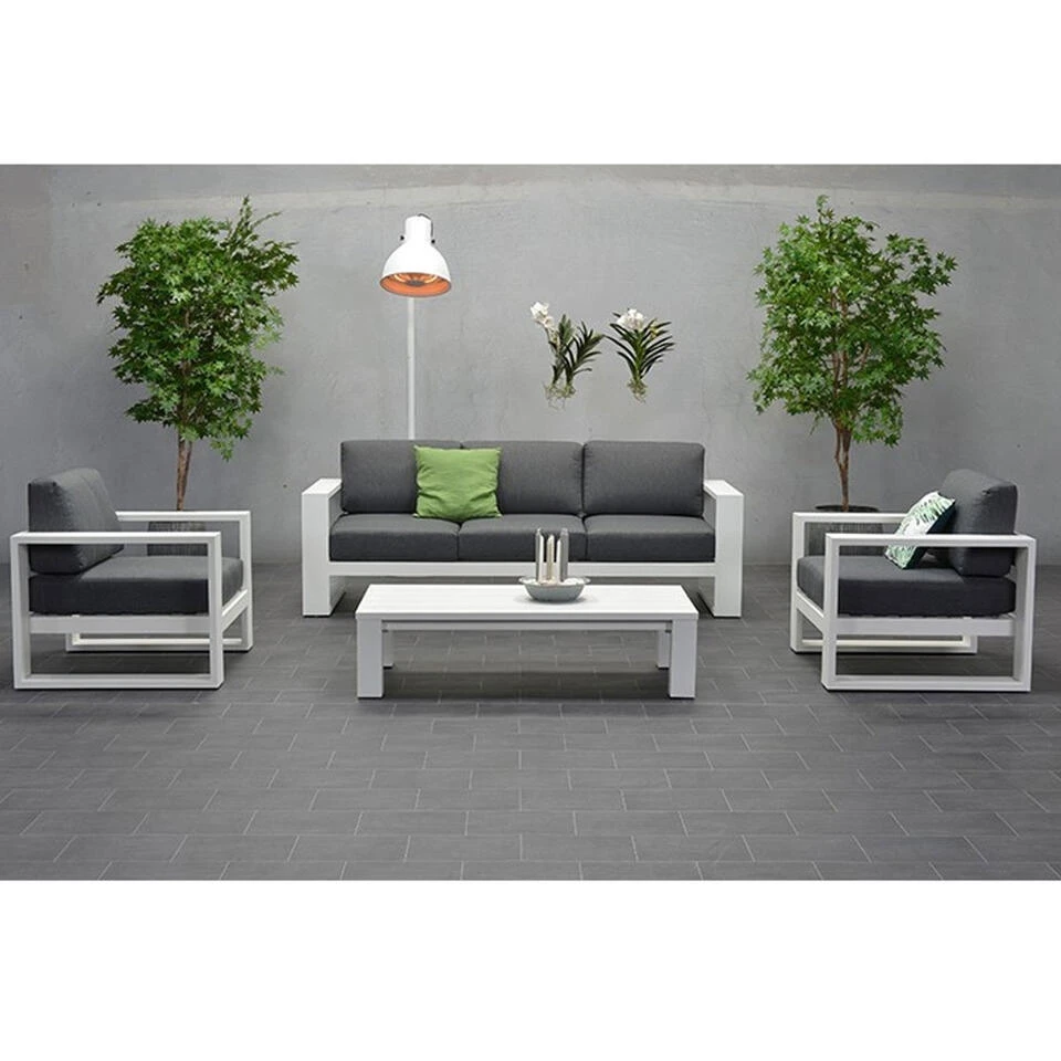 Garden Impressions Plaza 3-zits Lounge Tuinbank - Mat Wit 2 Garden Impressions Plaza 3-zits Lounge Tuinbank - Mat Wit - Afbeelding 2