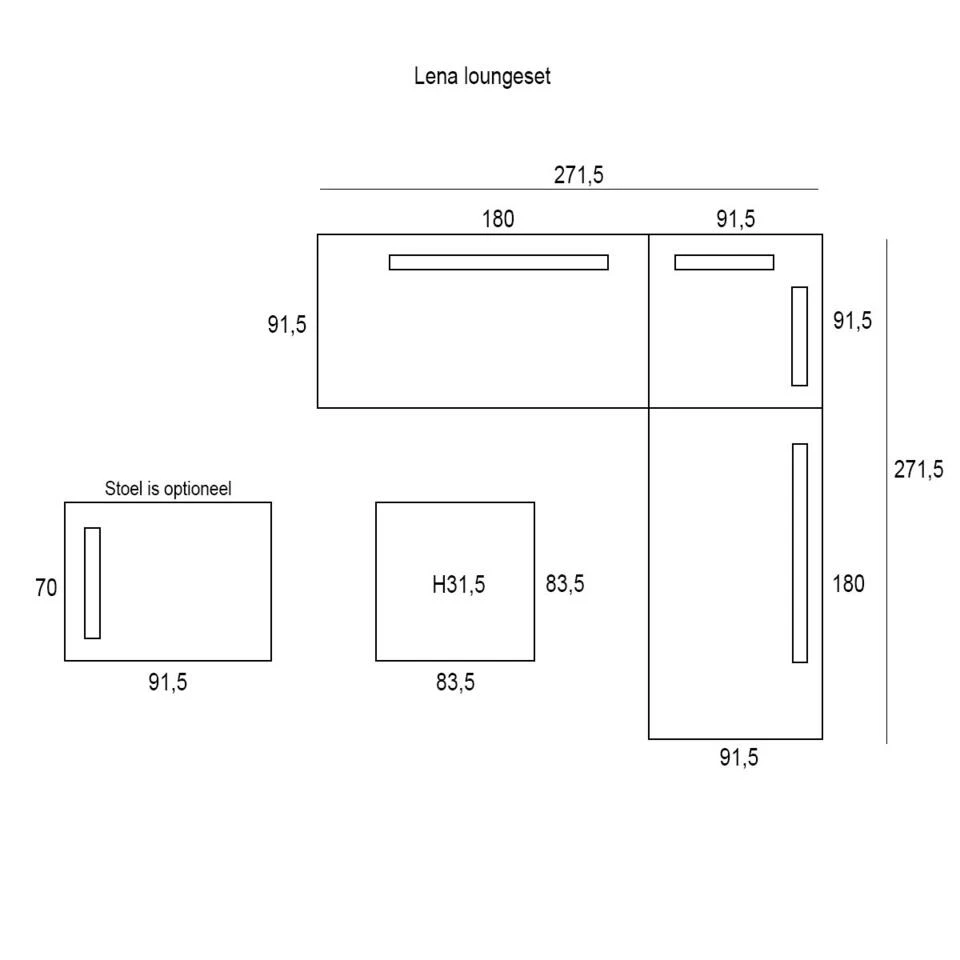 Garden Impressions Lena Loungeset 4-delig - Mint Grijs 3 Garden Impressions Lena Loungeset 4-delig - Mint Grijs - Afbeelding 3