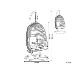Beliani Hangstoel ALLERA - Zwart Polyester -Aerocover Verkoop 2024 1000042133 0102
