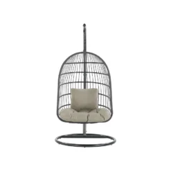 Beliani Hangstoel ALLERA - Zwart Polyester -Aerocover Verkoop 2024 1000042133 0103