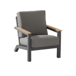Voorkant 25 4 Seasons Outdoor Capitol Lounge Tuinstoel - Donker Grijs