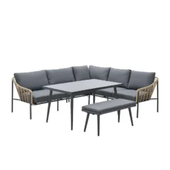 Garden Impressions Ashton Lounge Dining Set Rechts -natural Rotan