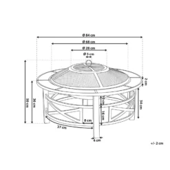 Beliani Vuurkorf Voor Hout HIERRO - Beige Staal 6 Beliani Vuurkorf Voor Hout HIERRO - Beige Staal -Aerocover Verkoop 2024 1000048095 0102