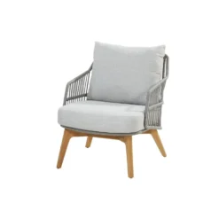 Voorkant 37 4-Seasons Sempre Loungestoel - Teak/Silver Grey (1 St.)
