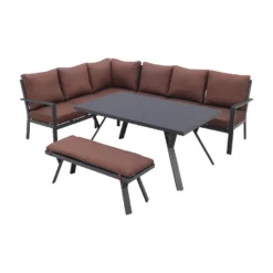 GI Sergio Lounge Dining Set Links - Black/Copper - 4-delig