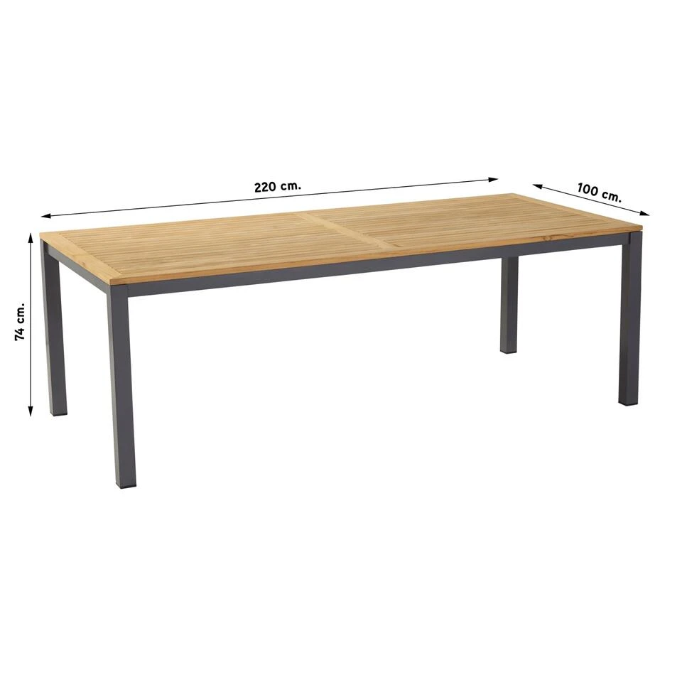 Hartman Sonata Tuintafel Teak – Antraciet 220 X 100 Cm 2 Hartman Sonata Tuintafel Teak – Antraciet 220 X 100 Cm - Afbeelding 2
