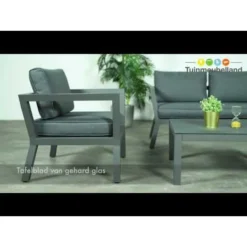 Garden Impressions San Luis Loungeset 4-delig - Donker Grijs -Aerocover Verkoop 2026 1000054042 0103