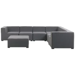 Beliani Hoek Loungeset AREZZO - Grijs Polyester -Aerocover Verkoop 2024 1000056773 0103