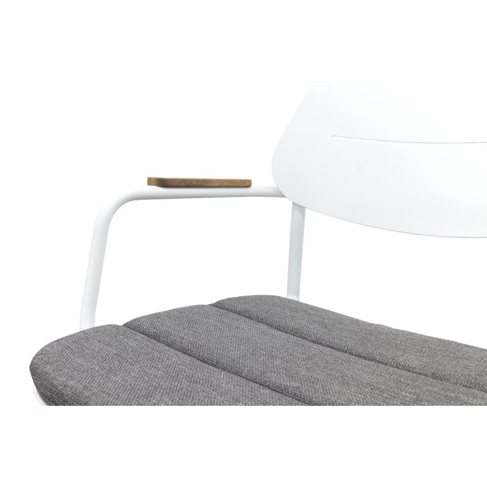 GreenChair Courage Dining Chair - Teak Armleuning - White 4 GreenChair Courage Dining Chair - Teak Armleuning - White - Afbeelding 4