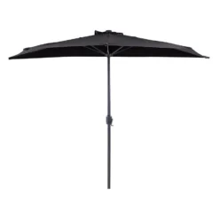 Beliani Halfronde Parasol GALATI - Zwart Polyester