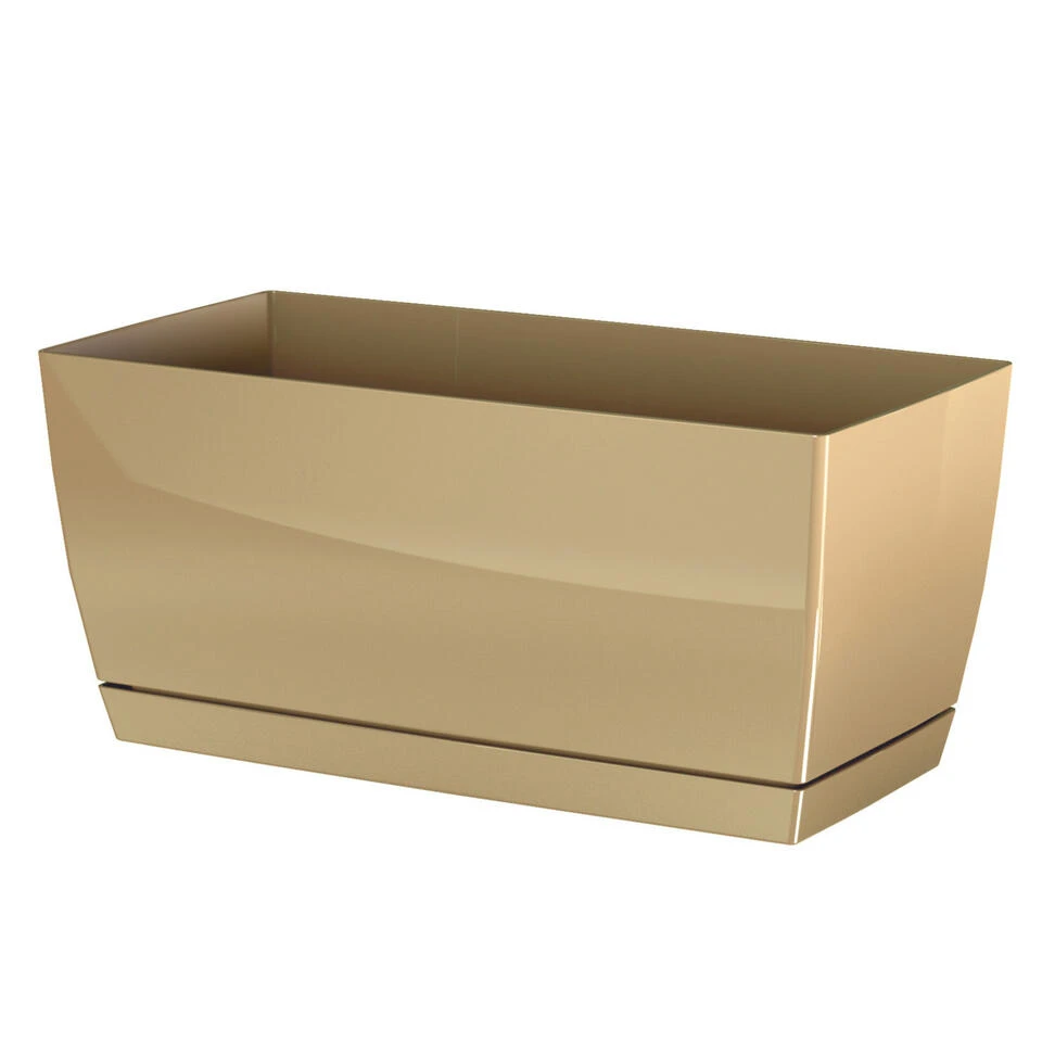 Prosperplast Plantenpot - Kunststof - Mat Goud - 24 X 12 X 11 Cm 1 Prosperplast Plantenpot - Kunststof - Mat Goud - 24 X 12 X 11 Cm