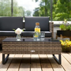 Tectake - Wicker Loungeset - Ostuni Natuurkleur -Aerocover Verkoop 2024 1000077855 0102