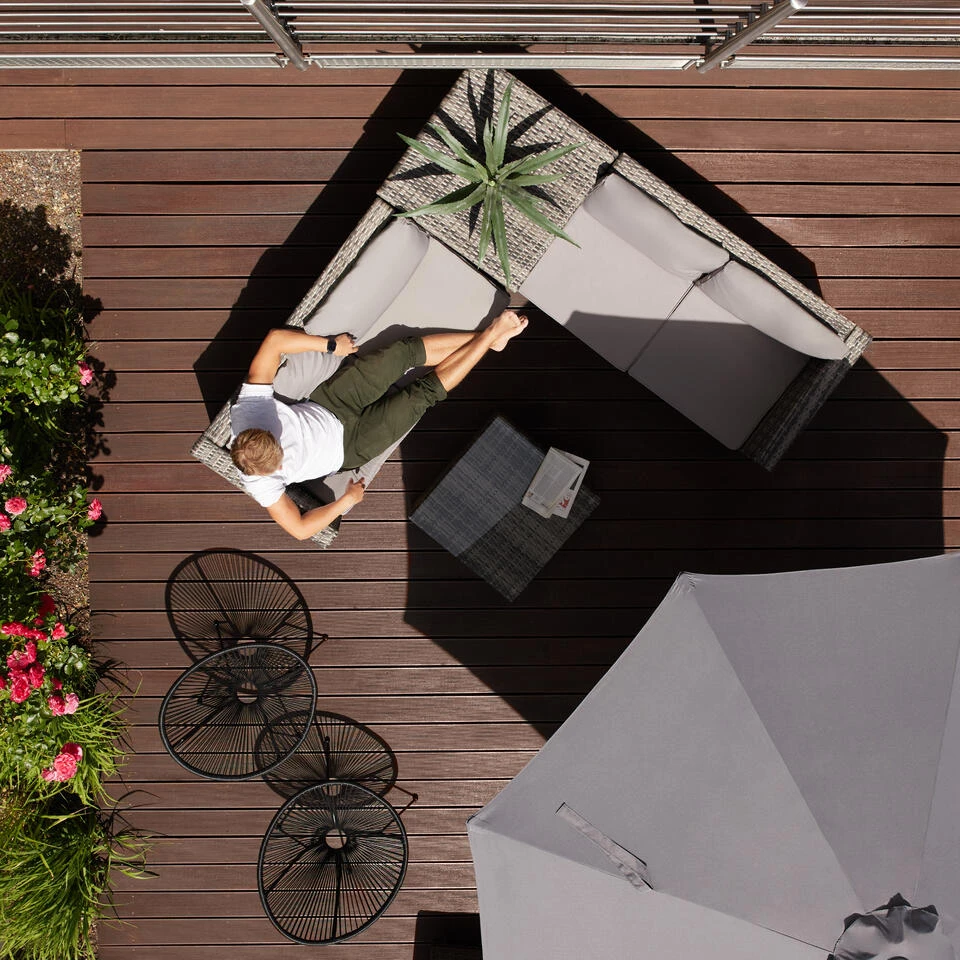 Tectake - Wicker Zitgroep Loungeset Siena - Lichtgrijs 2 Tectake - Wicker Zitgroep Loungeset Siena - Lichtgrijs - Afbeelding 2