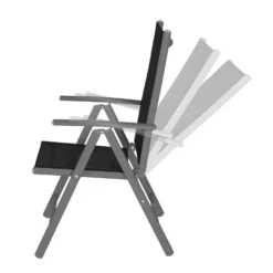 Tectake - Aluminium Tuinstoel / Tuin Stoel Antraciet - Zwart -Aerocover Verkoop 2024 1000078044 0102