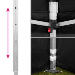 Tectake - Partytent 3x3 M. Opvouwbaar- 2 Wanden- Zwart -Aerocover Verkoop 2024 1000078107 0102