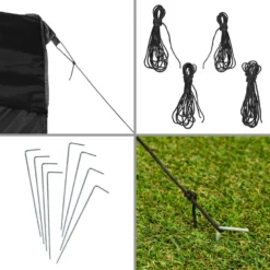 Tectake - Partytent 3x3 M. Opvouwbaar- 2 Wanden- Zwart -Aerocover Verkoop 2024 1000078107 0103