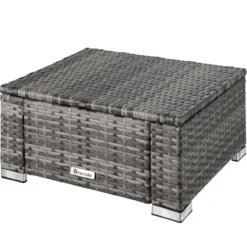 Tectake - Wicker Zitkruk -grijs- 53 X 53 X 26 Cm -Aerocover Verkoop 2024 1000083108 0102