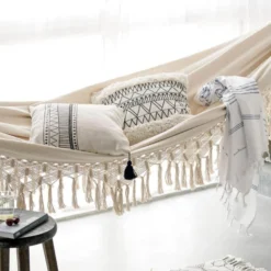 QUVIO Hangmat Katoen 280x150 Cm - Wit -Aerocover Verkoop 2024 1000083227 0102