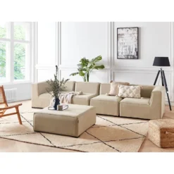 Beliani Loungeset AREZZO - Beige Polyester 6 Beliani Loungeset AREZZO - Beige Polyester -Aerocover Verkoop 2024 1000086353 0103