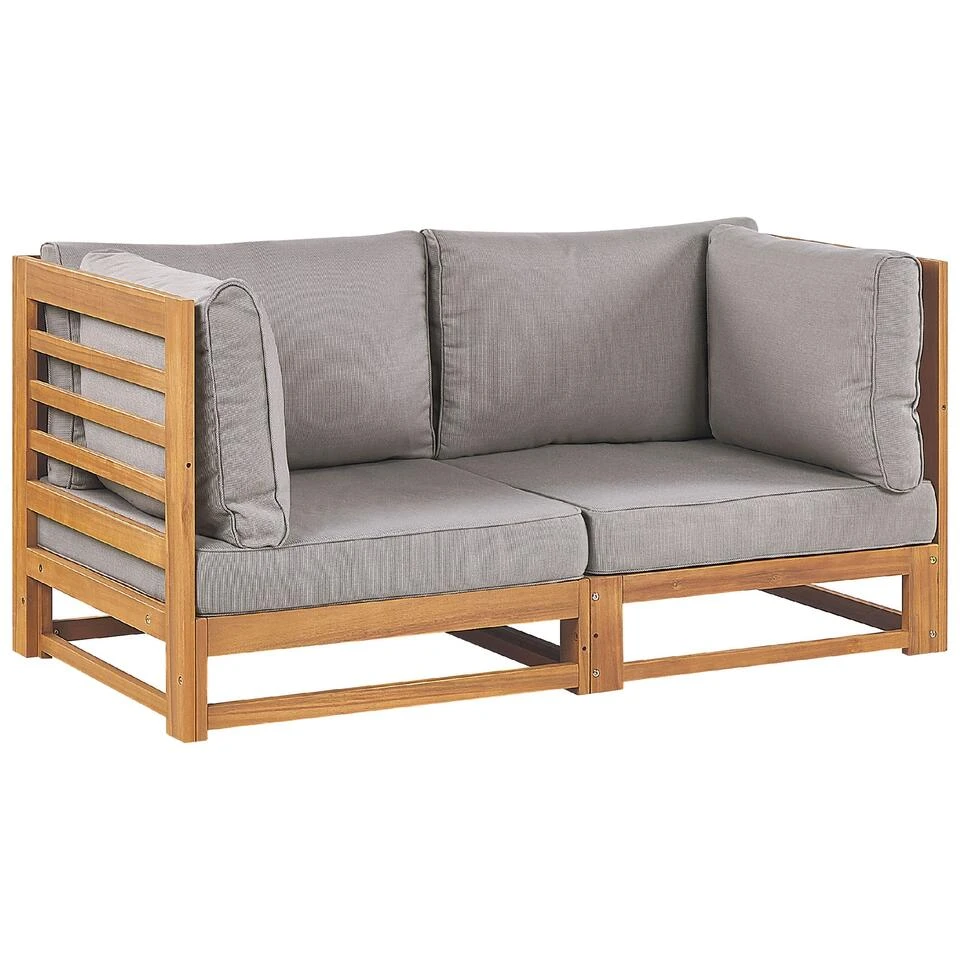 Beliani Tuinsofa TRANI - Lichte Houtkleur Acaciahout 3 Beliani Tuinsofa TRANI - Lichte Houtkleur Acaciahout - Afbeelding 3