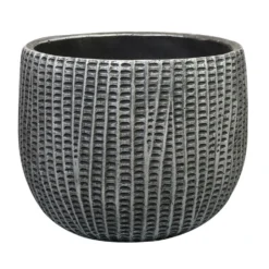 Ter Steege Bloempot/plantenpot - Binnen - Zwart/metaal - D19/H14 Cm