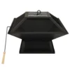 VidaXL Vuurschaal En Barbecue 2-in-1 Met Pook 46,5x46,5x37 Cm Staal