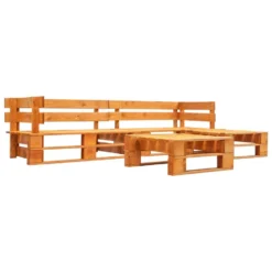 VidaXL 4-delige Loungeset Pallet Hout Honingbruin