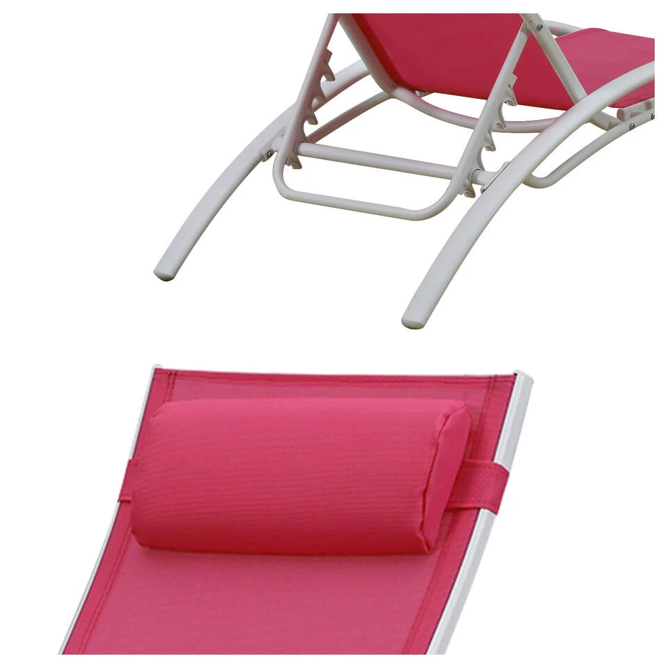 Happy Garden Zonnebedden GALAPAGOS - Roze - Aluminium 3 Happy Garden Zonnebedden GALAPAGOS - Roze - Aluminium - Afbeelding 3