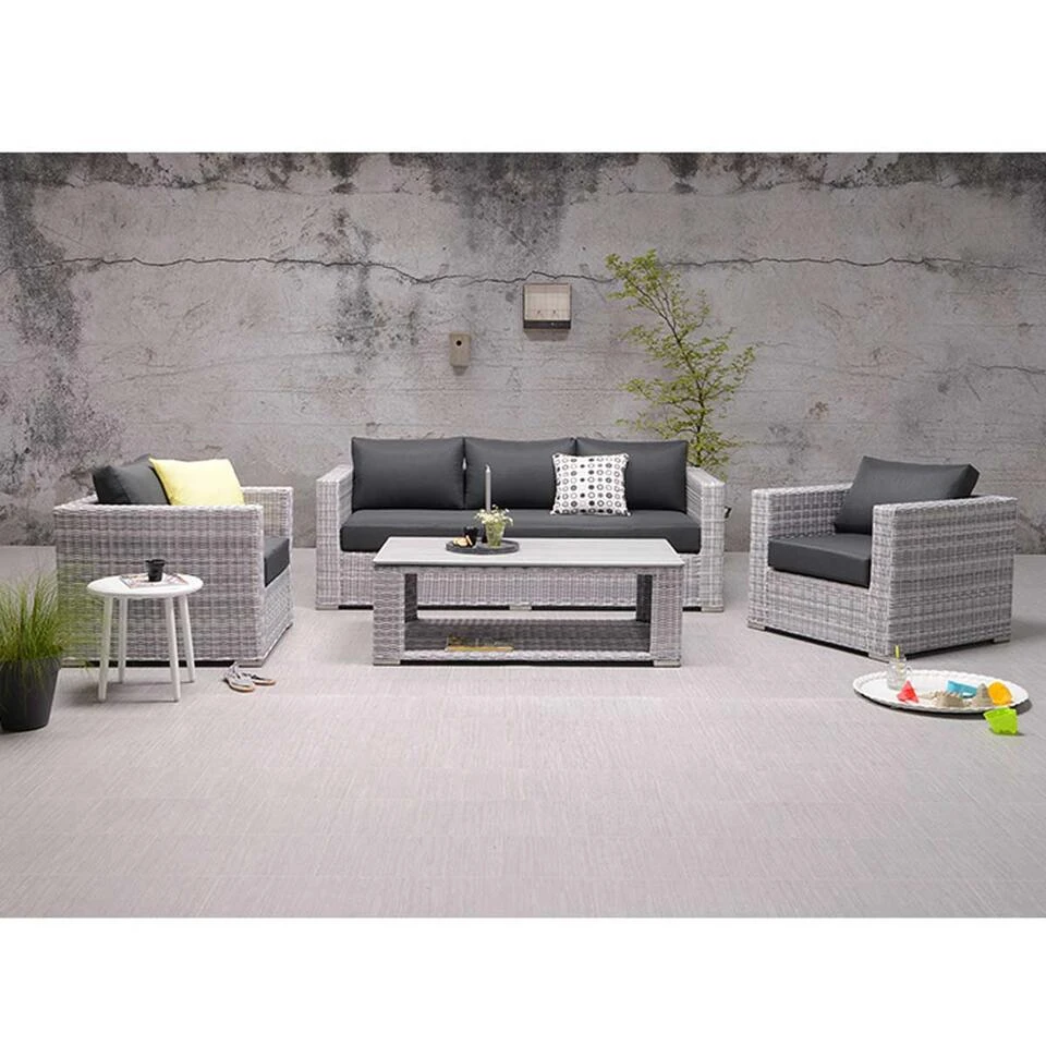Garden Impressions Tennesee Loungeset 4-delig - Grijs 3 Garden Impressions Tennesee Loungeset 4-delig - Grijs - Afbeelding 3