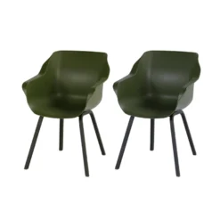 Voorkant 45 Hartman Sophie Element Dining Armstoel- Moss Groen - 2 St.