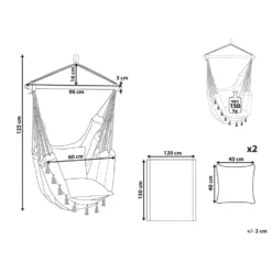Beliani Hangstoel VARENA - Beige Katoen -Aerocover Verkoop 2024 1000096792 0102