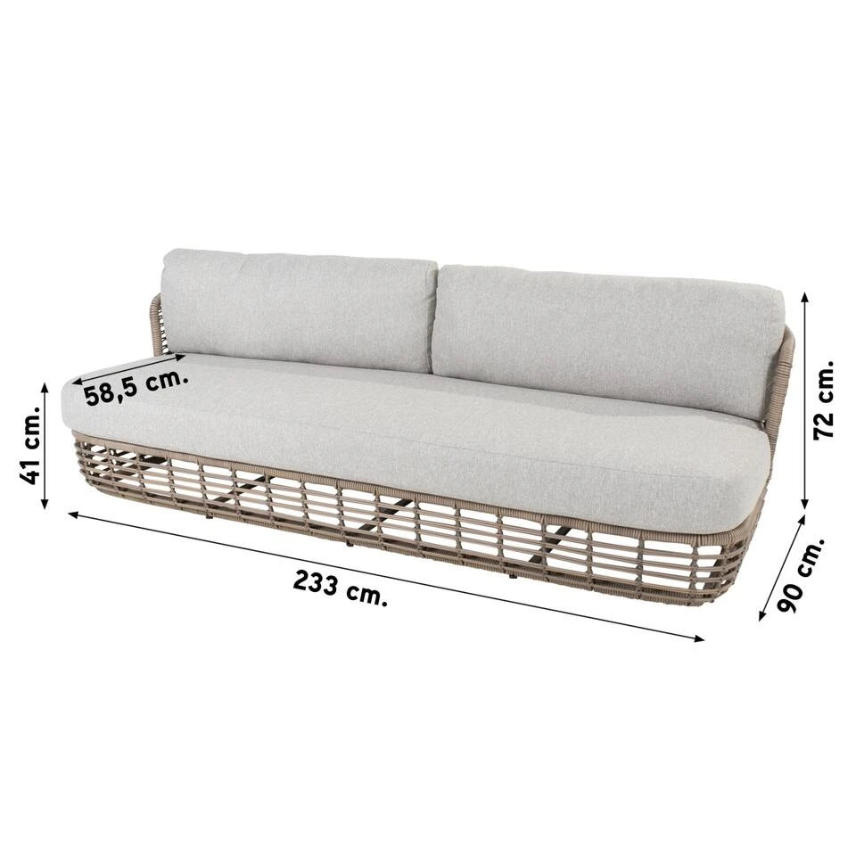 4SO Lugano Loungebank - Pure 2 4SO Lugano Loungebank - Pure - Afbeelding 2