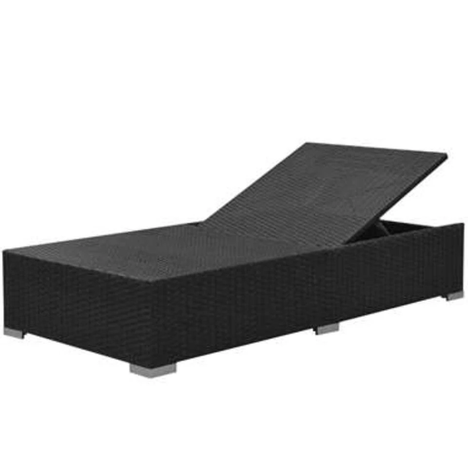 VidaXL 3-delige Loungeset Met Kussens Poly Rattan Zwart 3 VidaXL 3-delige Loungeset Met Kussens Poly Rattan Zwart - Afbeelding 3