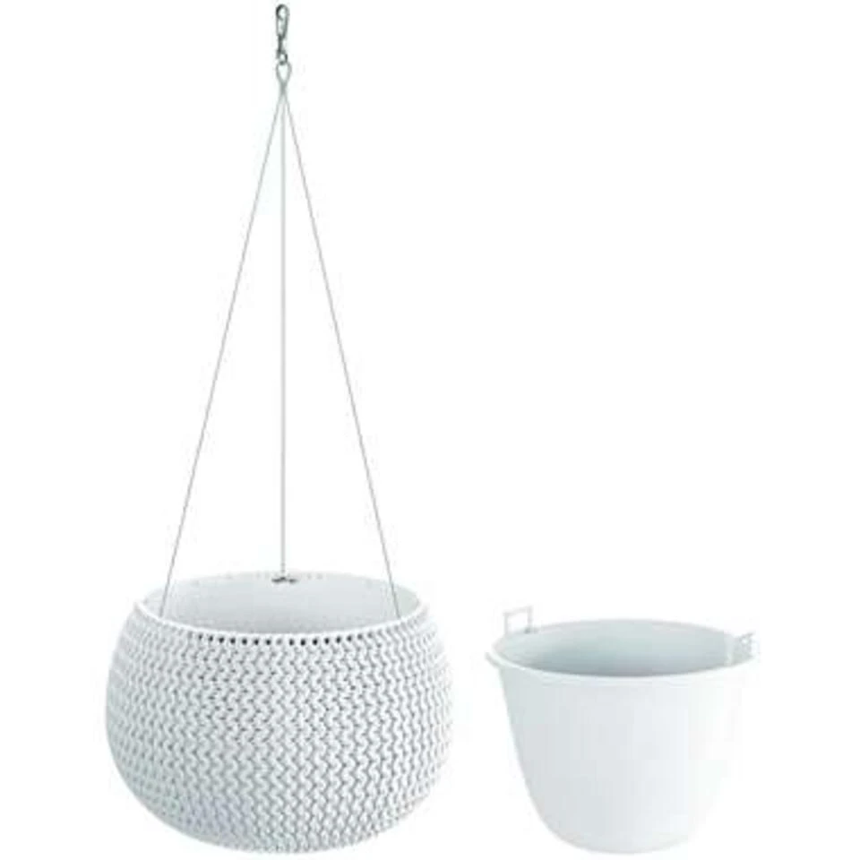 Prosperplast Prosperplats Bloempot Splofy Hangend - Wit - Kunststof - 24 Cm 1 Prosperplast Prosperplats Bloempot Splofy Hangend - Wit - Kunststof - 24 Cm