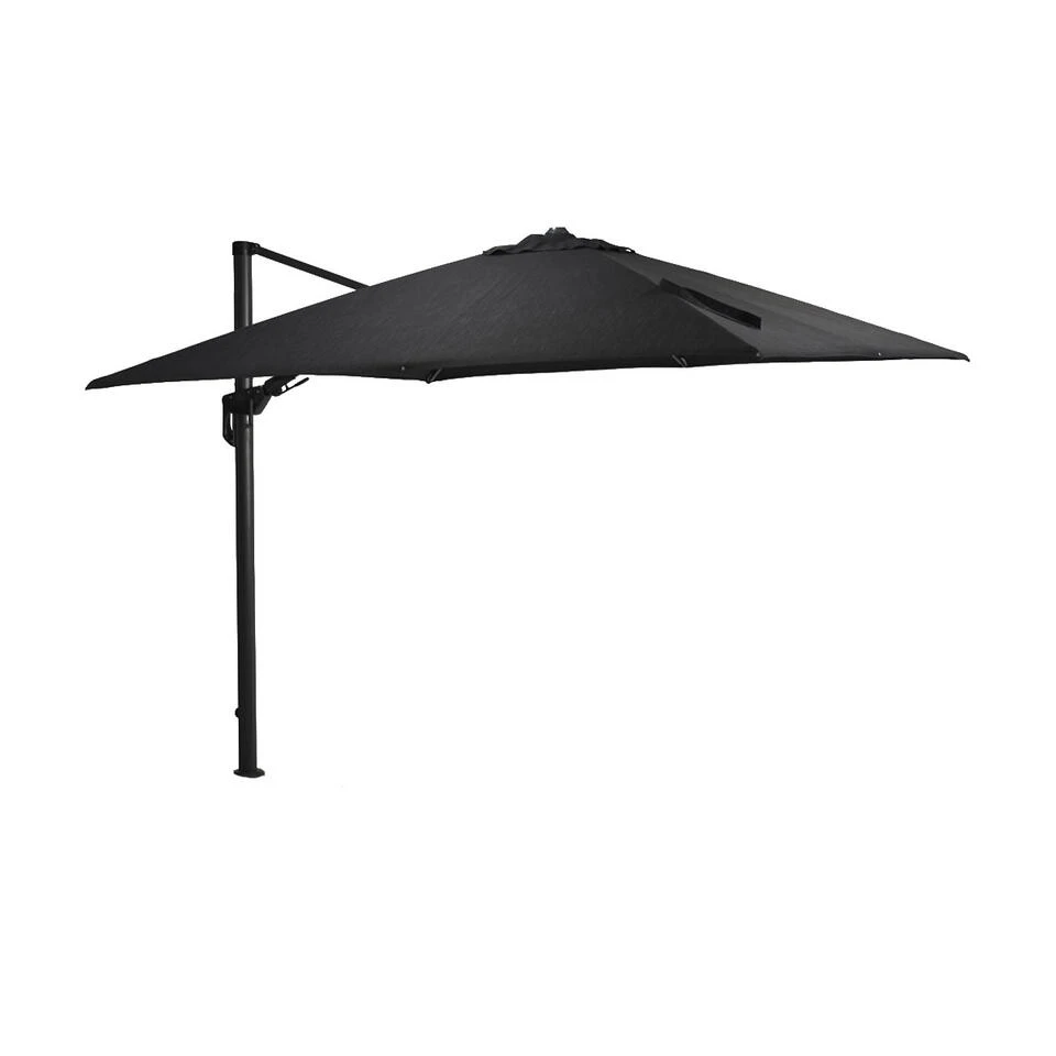 Garden Impressions Zweefparasol Hawaii Deluxe 300x300 D. Grijs-zwart 1 Garden Impressions Zweefparasol Hawaii Deluxe 300x300 D. Grijs-zwart