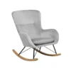 Beliani Schommelstoel ELLAN - Grijs Fluweel