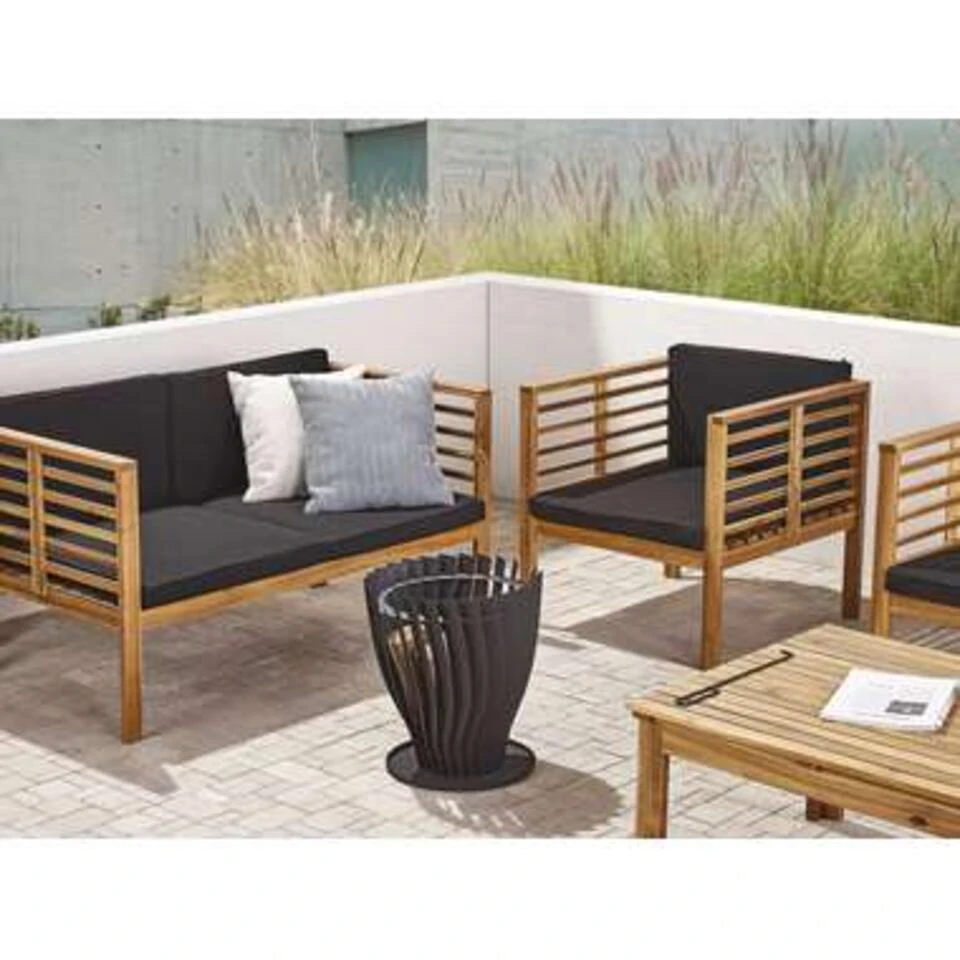 Beliani Vuurkorf Voor Hout KEDIRI - Zwart Staal 3 Beliani Vuurkorf Voor Hout KEDIRI - Zwart Staal - Afbeelding 3