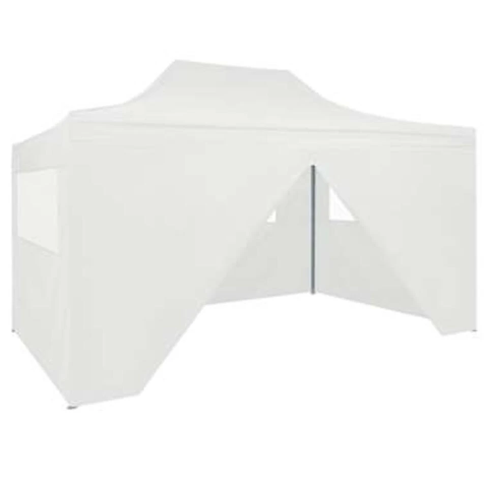 VidaXL Partytent Met 4 Zijwanden Inklapbaar 3x4,5 M Wit 1 VidaXL Partytent Met 4 Zijwanden Inklapbaar 3x4,5 M Wit