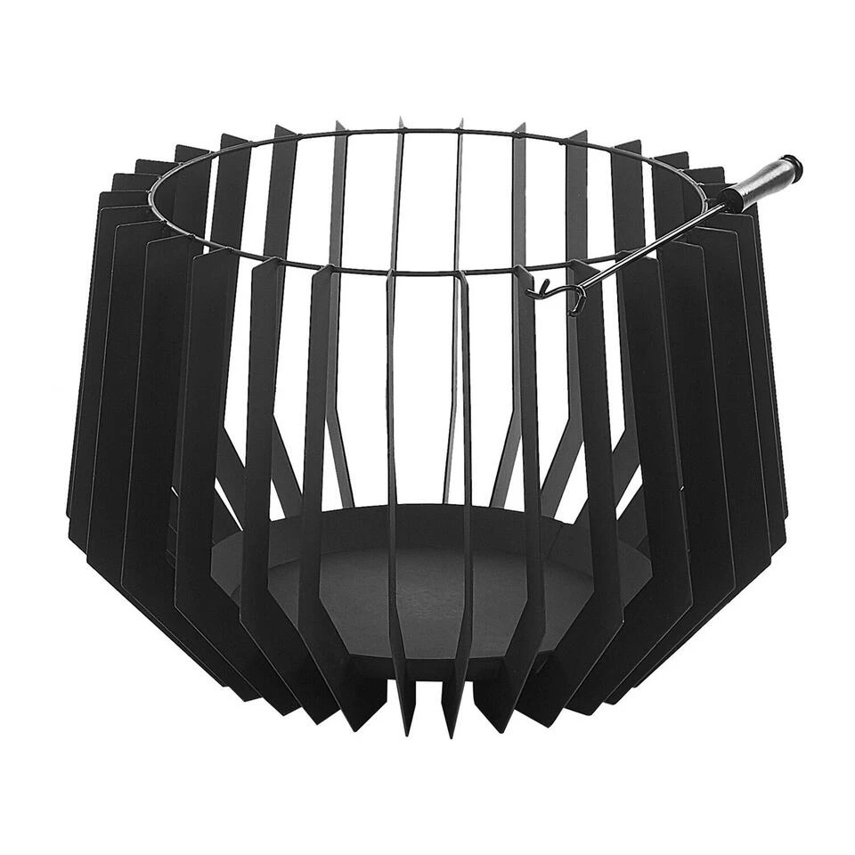 Beliani Vuurkorf Voor Hout UBINAS - Zwart Staal 1 Beliani Vuurkorf Voor Hout UBINAS - Zwart Staal